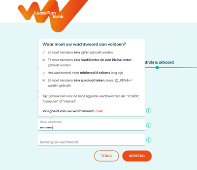 Wachtwoordtool LeasePlan Bank